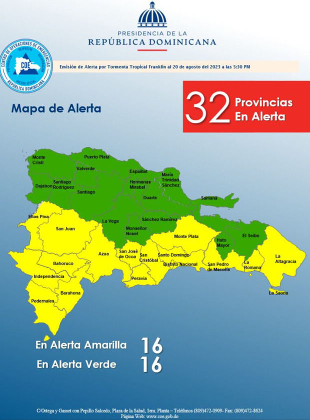 Mapa de alerta.