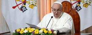 El papa pide que religiones ofrezcan armonía en un mundo lleno de conflictos y devastación