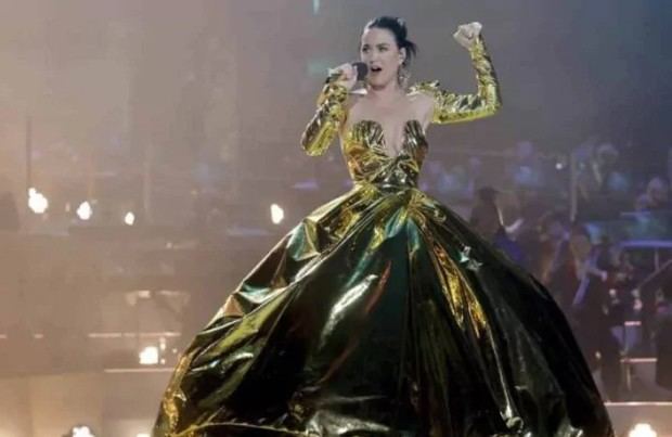 La cantante estadounidense Katy Perry durante su presentación. 