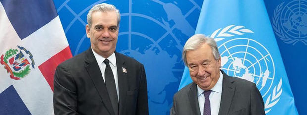 Luis Abinader y António Guterres.