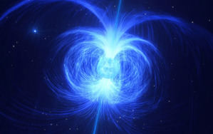 Recreación artística de la estrella NH 45166, que posee el campo magnético más potente descubierto hasta ahora en una estrella.