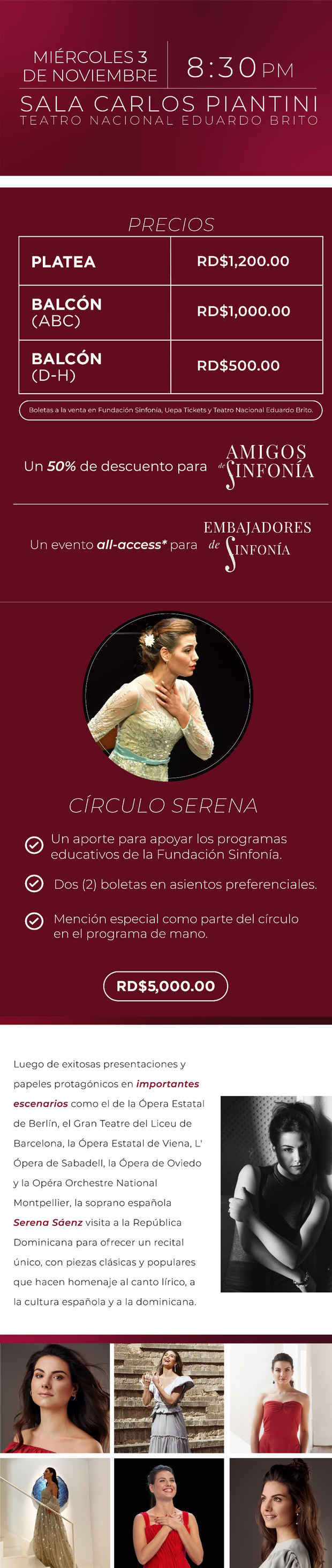 Fundación Sinfoní­a presenta 'Serena' en el Teatro Nacional