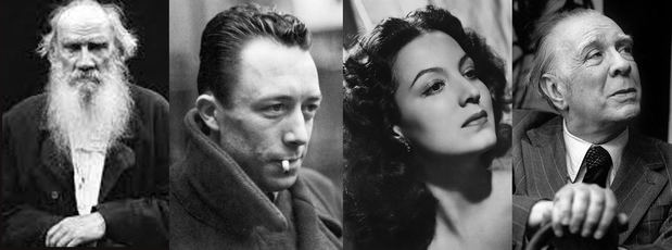 León Tolstoi, Albert Camus, María Félix y Jorge Luis Borges.