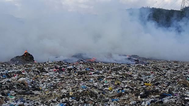 Incendio del vertedero de Rafey, en Santiago.