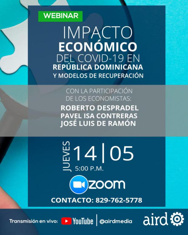 Contará con la participación de los economistas Roberto Despradel, Pavel Isa Contreras y José Luis De Ramón.