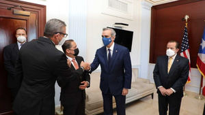Presidente Luis Abinader es recibido en Puerto Rico