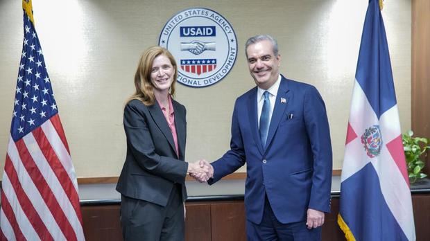 Samantha Power, y el presidente Abinader.