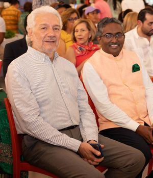 El embajador de Colombia Sr. Darío Villamizar, Señor Ramu Abbagani, Embajador de la India en República Dominicana.