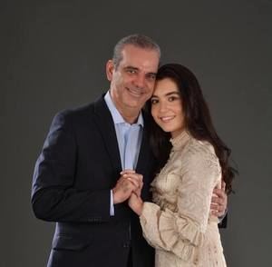 El presidente Luis Abinader y su hija Adriana.