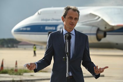 El ministro de Ciencia, Pedro Duque, el pasado 23 de septiembre en la Base de Torrejón, en Madrid, con motivo de la salida del satélite Ingenio que se envió a la base de Kurú, en la Guayana desde donde fue lanzado hoy al espacio. El cohete Vega que llevaba este satélite español y otro francés se desvió de su trayectoria.