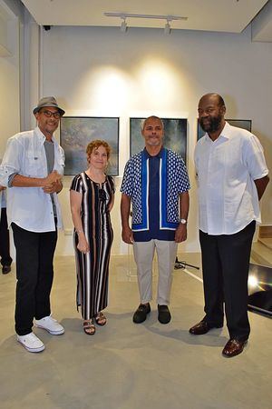 Los artistas Jacinto Beard, Irene Sierra Carreño, Marcos Guerra y Luis Arturo Salazar.