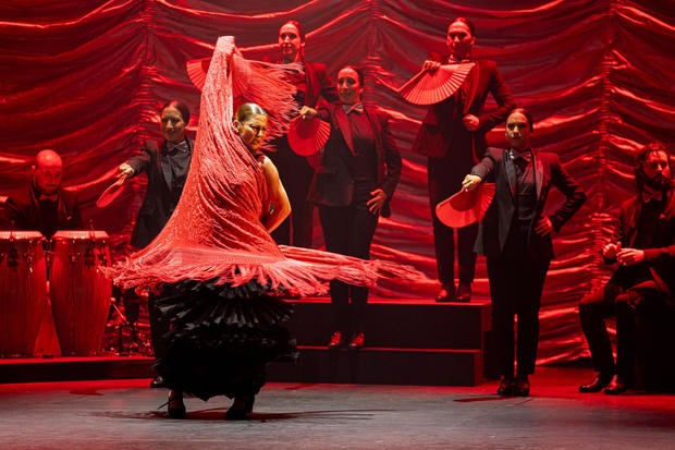 Registro del espectáculo Alma, de la bailadora de Flamenco Sara Baras, este jueves, 23 de marzo, en el teatro New York City Center, en Nueva York (NY, EE.UU.). 
