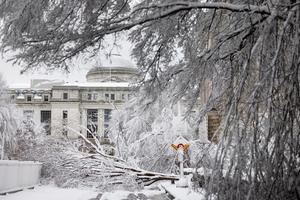 Una fuerte tormenta de nieve paraliza Washington durante horas