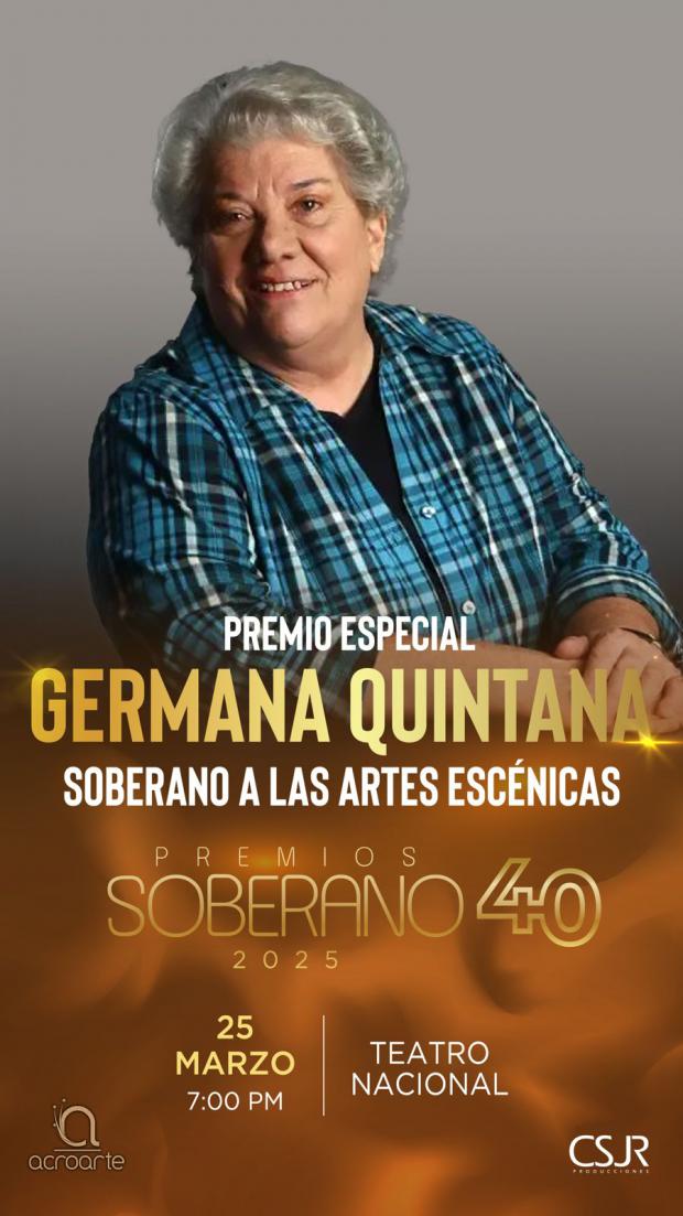 Acroarte otorgará a Germana Quintana el Soberano a las artes escénicas