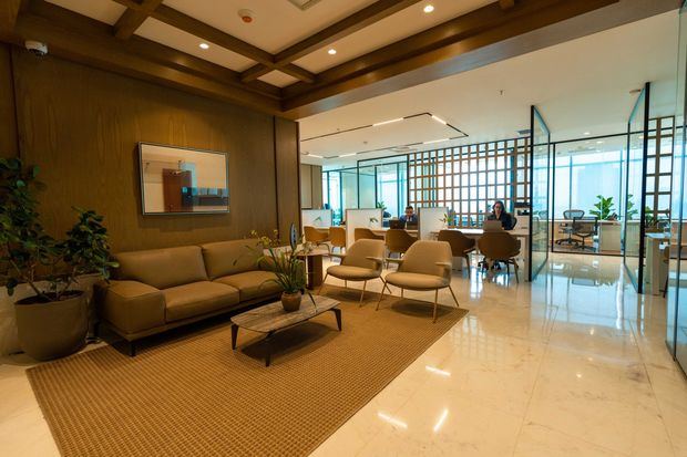 Vista interna de las oficinas del Área de Banca Privada del Banco Popular
Dominicano.
