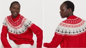 La firma sueca H&M también se suma a la tradición de la temporada con una propuesta colorista en rojo intenso, uno de los colores de la Navidad.