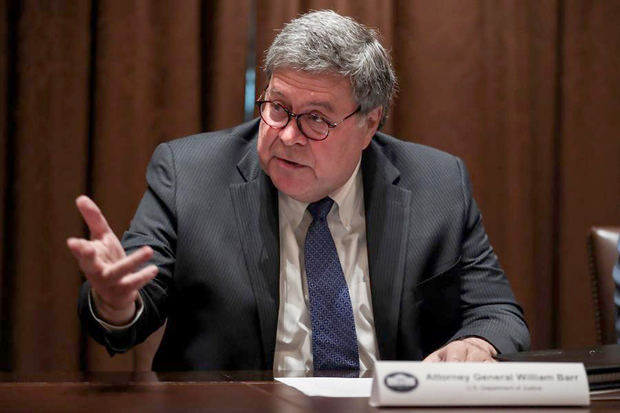 En la imagen, el fiscal general de Estados Unidos, William Barr.