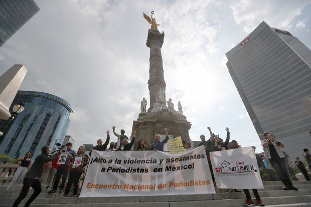 Manifestación en Ciudad de México contra del asesinato de periodistas.