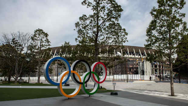 El área alrededor de los Anillos Olímpicos y el Estadio Olímpico de Tokio.