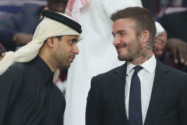 Beckham asistió a la semifinal del Mundial de Clubes en Catar entre el Moterrey mexicano y el Liverpool.