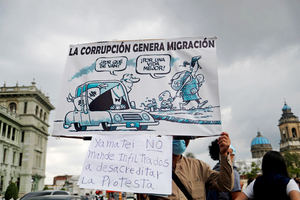 Guatemaltecos se manifiestan en contra de la corrupción y persecución polí­tica