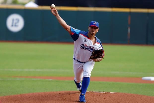 Yunesky Maya, lanzador de los Toros del Este de República Dominicana, fue registrado en acción ante los bateadores de los Tomateros de Culiacán de México, durante un partido de la Serie del Caribe de béisbol, en el Estadio Hiram Bithorn de San Juan (Puerto Rico).