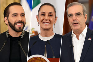 Nayib Bukele, Claudia Sheinbaum y Luis Abinader.