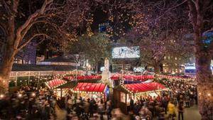 Christmas in Leicester Square, Gran Bretaña.
