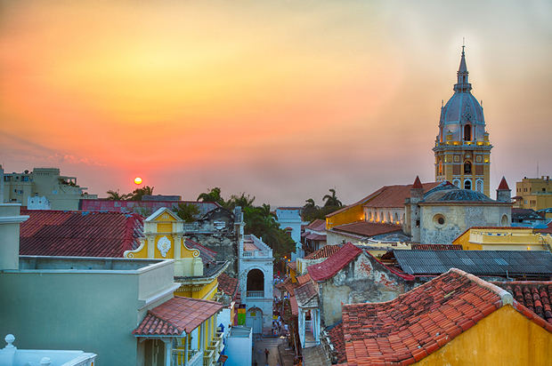 Vista parcial de la ciudad de Cartagena en Colombia.