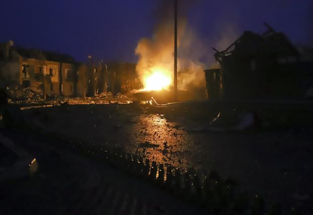 Potentes explosiones sacuden Kiev capital de Ucrania durante la noche.