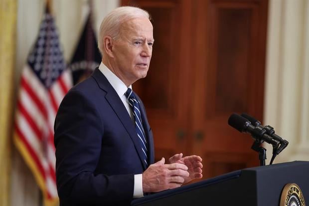 En la imagen un registro del presidente de Estados Unidos, Joe Biden, en la Casa Blanca, en Washington DC, EE.UU.
