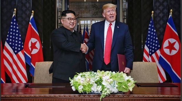 El presidente estadounidense, Donald Trump, y el líder norcoreano, Kim Jong-un. 