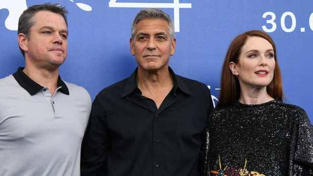 Matt Damon Julianne Moore. y George Cloney.