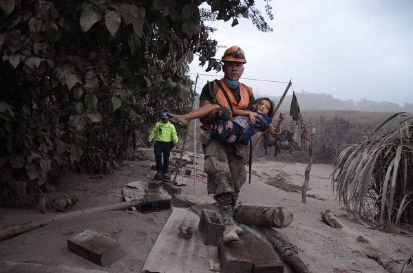 Erupción de Volcán de Fuego en Guatemala