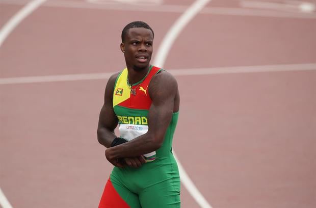 Bralon Taplin de Grenada, tras competir en la semifinal 2 de 400m masculino en los Juegos Panamericanos 2019, en Lima, Perú.