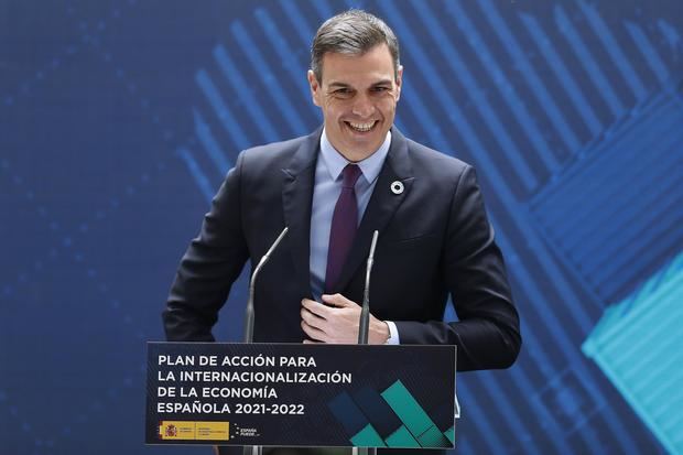 El presidente del Gobierno, Pedro Sánchez, durante su intervención en la presentación del plan de internacionalización de la economía española, dotado con más de 4.500 millones de euros, que sitúa a Latinoamérica como región prioritaria de proyectos e inversiones.