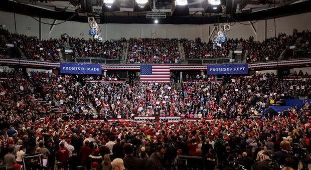 Mitin del presidente de EE.UU, Donald Trump,en Manchester, New Hampshire, USA.