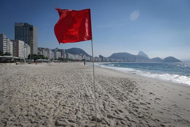 Fotografía de la playa Copacabana hoy, en Río de Janeiro, Brasil.