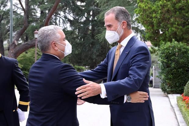 El Rey Felipe recibe al presidente de la República de Colombia, Iván Duque Márquez, hoy jueves en el palacio de La Zarzuela con motivo de su visita oficial a España.
