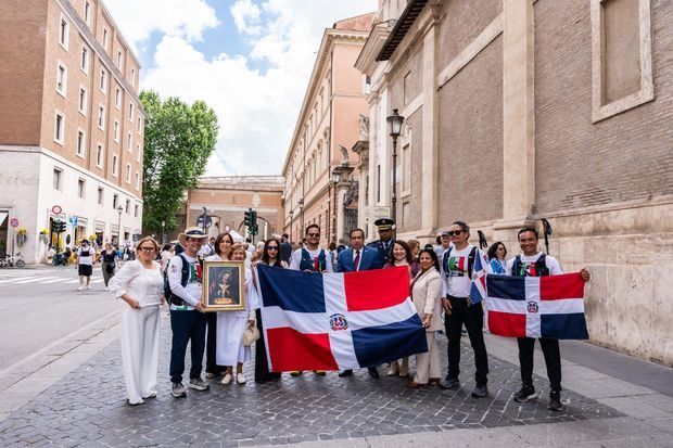 Eliel Jiménez,Manuel Alejandro Grullón Hernández, Edison Santos y Yasser Mármol durante recibimiento en Roma..