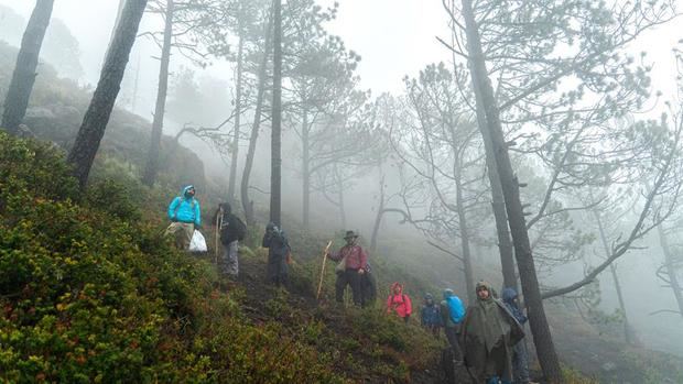 Fotografía cedida este martes, de jóvenes integrantes de la expedición Ruta Maya.