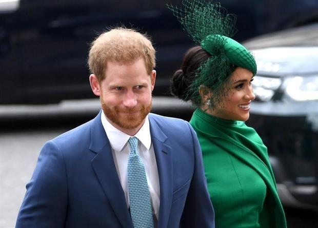 Fotografía tomada el pasado 9 de marzo en la que se registró a los duques de Sussex, el príncipe Enrique y Meghan Markle, en Londres, Inglaterra.