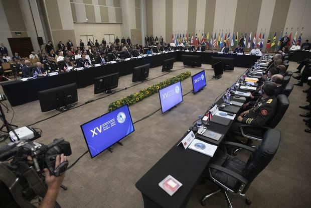 Vista general del salón donde se realizó la XV Conferencia de Ministros de Defensa de las Américas, en una fotografía de archivo.