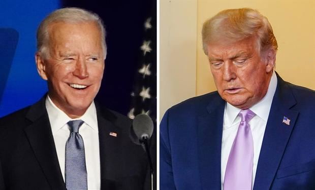 En la imagen, el presidente electo de EE.UU., Joe Biden (i), y el mandatario estadounidense, Donald Trump (d).