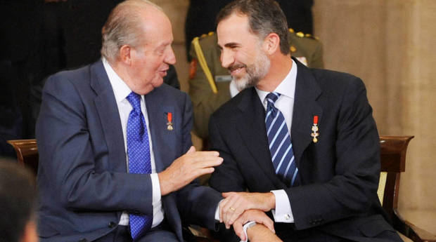 Felipe VI con su padre, el rey Juan Carlos.