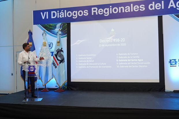 Olmedo Caba Romano, titular del INDRHI, durante su participación en los VI Diálogos Regionales del Agua 2026