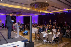 Un aspecto del almuerzo-conferencia organizado este martes por Adoexpo el sector exportador y la cúpula empresarial nacional.