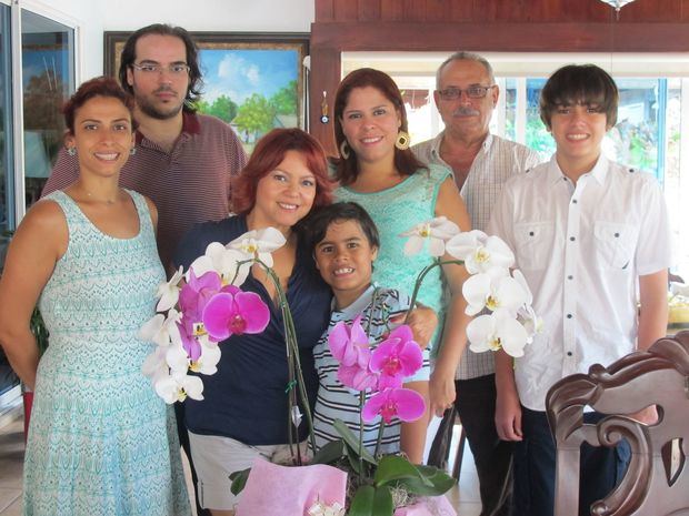 Sandra Ortega y su familia.