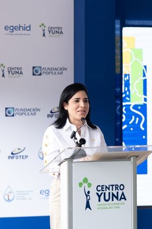 La señora Mariel Bera, vicepresidenta del Área de Relaciones Corporativas y Banca Responsable del Banco Popular Dominicano.