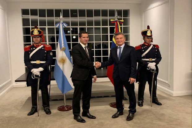 Juan Guaidó y Mauricio Macri. 